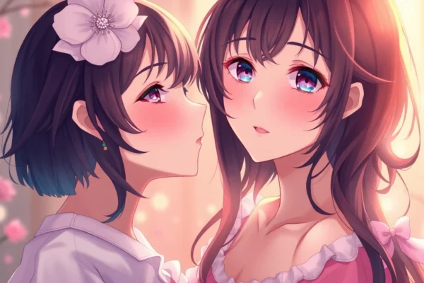 An engaging scene generated by an nsfw image generator showcasing a realistic anime character in a romantic pose with soft lighting for immersive visuals.