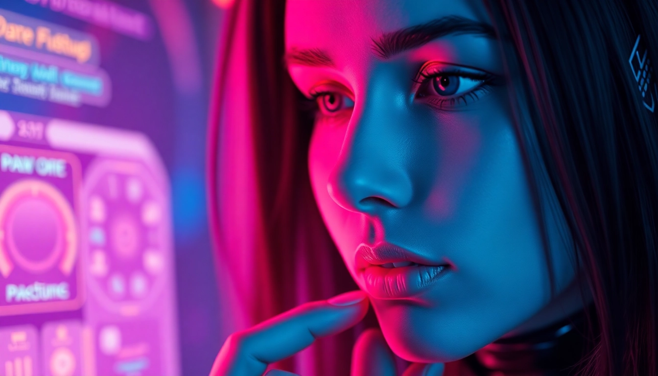 Engaging NSFW AI chat scene with a realistic AI companion in a dimly lit room, highlighting the immersive and unfiltered nature of nsfw ai chat experiences for adult users.