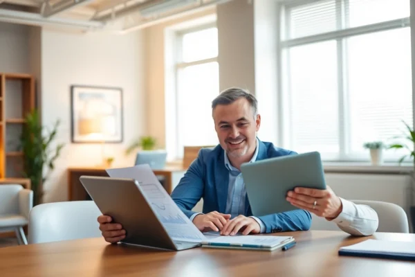 Pension Guide Financial advisor analyzing pension plans to assist clients effectively
