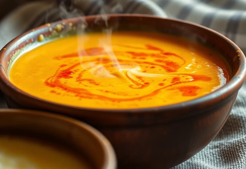 Advertising Ready to Eat Gujarati Kadhi with fresh ingredients and appealing presentation for