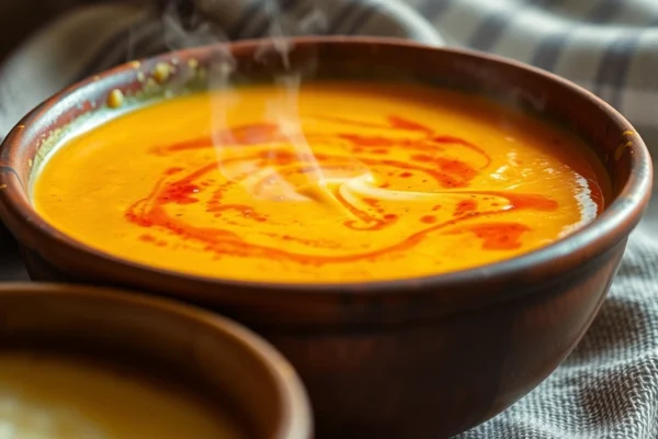 Advertising Ready to Eat Gujarati Kadhi with fresh ingredients and appealing presentation for